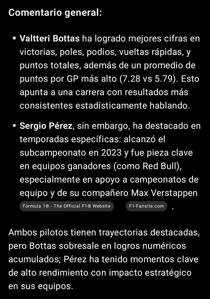 edutenadg's tweet photo. Si nos vamos a los números fríos y sin patrioterismo, @ValtteriBottas sería piloto 1 y @SChecoPerez piloto 2 en @Cadillac_F1 #F1 https://t.co/BmmuEF62xq