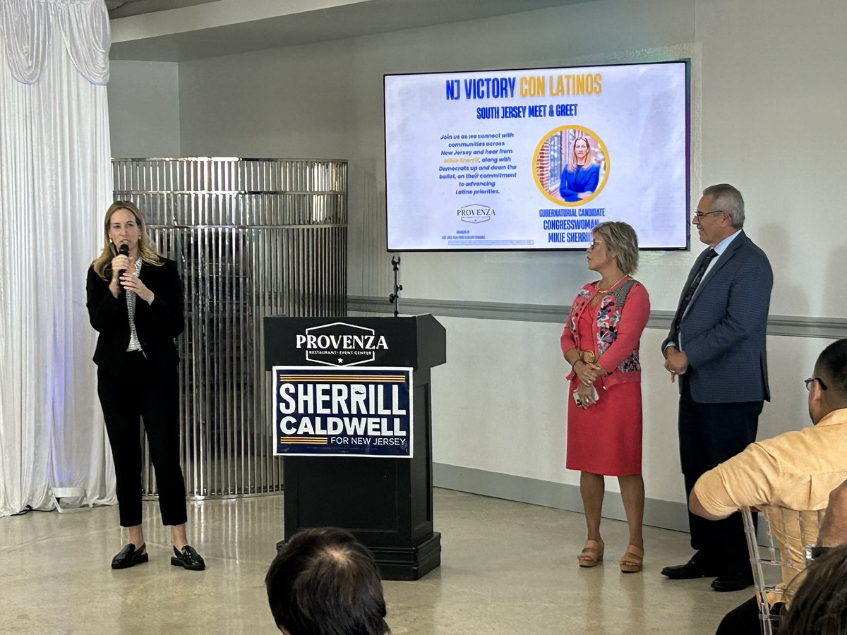 DrCamposMedina's tweet photo. Glad to be in Atlantic Co hosting a discussion w @MikieSherrill & SJ Latinos. Like all NJ voters, Latinos top concerns are affordability, housing & investment in our communities. Mikie is ready to stand up for all NJ families @newjerseydems #NJVictory Con Mikie, ganamos! https://t.co/QNM9ysQT5n