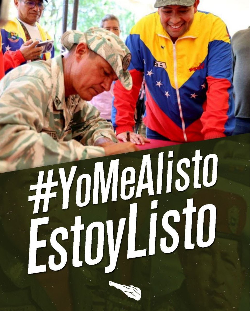 #YoMeAlistoEstoyListo La Patria llama y es nuestro deber acudir en su defensa. Por nuestro derecho a vivir en Paz, independientes y soberanos.
<a href="/mazo4f/">Con el Mazo Dando</a> <a href="/dcabellor/">Diosdado Cabello R</a>