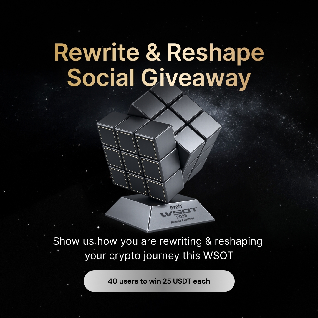 🔥 Rewrite & Reshape Social Giveaway 🎥 Share your WSOT crypto journey in a  short video. ✓ Use #WSOT2025 & tag @Bybit_Official ✓ Register here:  https://t.co/RH5Bj9RXBF ✨ 40 lucky winners will take