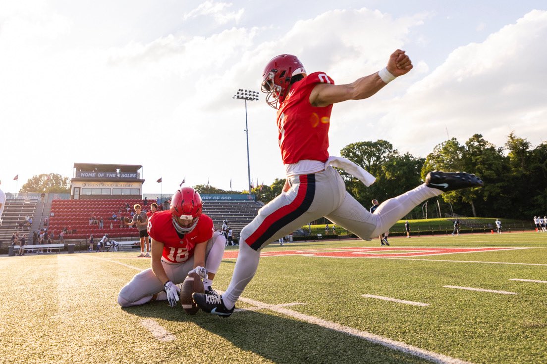 Tommy Bauchiero 5โญ๏ธ โ26 K (@tommy_bauchiero) on Twitter photo Week 1 stats: 
KO 6/7 touchbacks long of 76 4.1
FG: 1/1 21 L
PAT: 5/5
<a href="/JamesWilhoit25/">James Wilhoit</a> <a href="/DRayTravis/">Darrell Travis</a> <a href="/cpw_BA/">CPW</a> <a href="/theBAFootball/">Brentwood Academy Football</a> <a href="/strength_ba/">BA Strength & Conditioning</a> <a href="/ESBN_BA/">Eagles Sports Broadcast Network</a> <a href="/RiceFootball/">Rice Football</a> <a href="/Coach_Hogs/">Mark Hogan</a> <a href="/CoachCJCole/">CJ Cole</a> <a href="/KohlsKicking/">Kohl's Kicking Camps</a> <a href="/Chris_Sailer/">Chris Sailer Kicking</a> Week 1 stats: 
KO 6/7 touchbacks long of 76 4.1
FG: 1/1 21 L
PAT: 5/5
<a href="/JamesWilhoit25/">James Wilhoit</a> <a href="/DRayTravis/">Darrell Travis</a> <a href="/cpw_BA/">CPW</a> <a href="/theBAFootball/">Brentwood Academy Football</a> <a href="/strength_ba/">BA Strength & Conditioning</a> <a href="/ESBN_BA/">Eagles Sports Broadcast Network</a> <a href="/RiceFootball/">Rice Football</a> <a href="/Coach_Hogs/">Mark Hogan</a> <a href="/CoachCJCole/">CJ Cole</a> <a href="/KohlsKicking/">Kohl's Kicking Camps</a> <a href="/Chris_Sailer/">Chris Sailer Kicking</a>