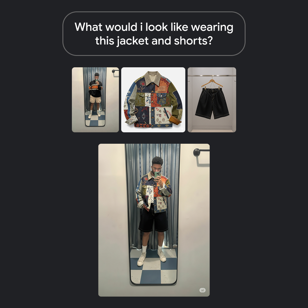 GeminiApp's tweet image. This + That + Gemini = Magic
Gemini now lets you upload multiple pictures and combine them into one image.
Just upload your pics and prompt to combine them. You can get specific about what to change, or let Gemini do its thing.
Share your creations in the replies 👇