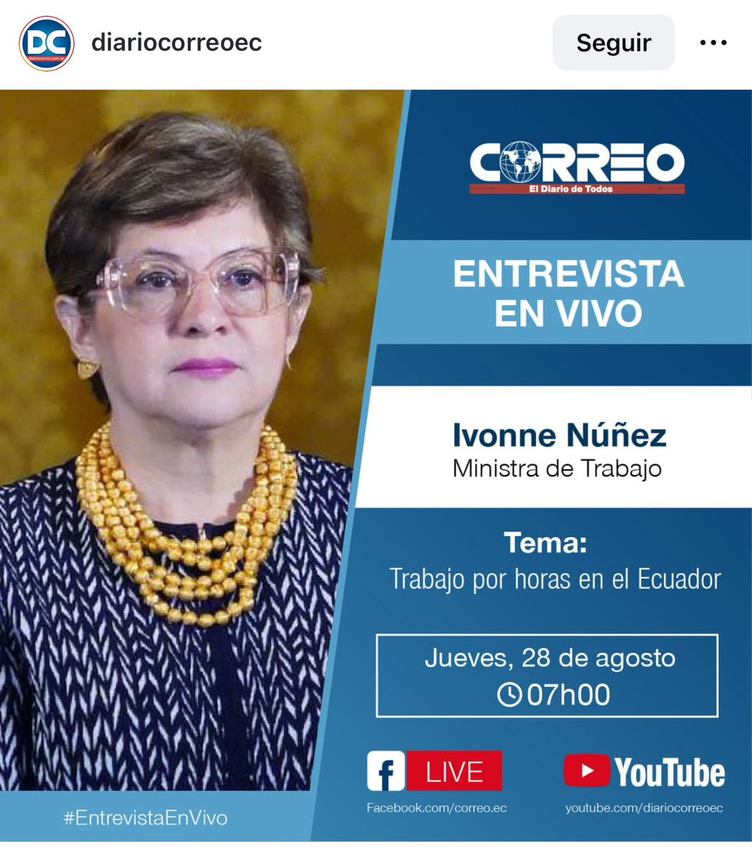 La dra Ivonne Nuñez Figueroa Ministra del Trabajo estará mañana en la Provincia del Oro , realizando actividades  varias  como la Feria del Empleo. 
<a href="/ivonneabogada/">Ab Ivonne Nuñez</a> representa el #ElNuevoecusdor 
<a href="/DanielNoboaOk/">Daniel Noboa Azin</a> 
<a href="/Presidencia_Ec/">Presidencia Ecuador 🇪🇨</a>