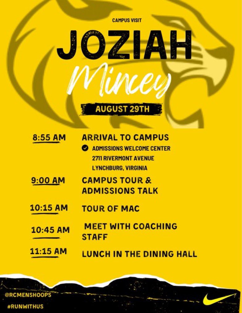 Agtg, Excited to say I will be visiting Randolph College this friday! Thank you to Coach Kee for the opportunity.