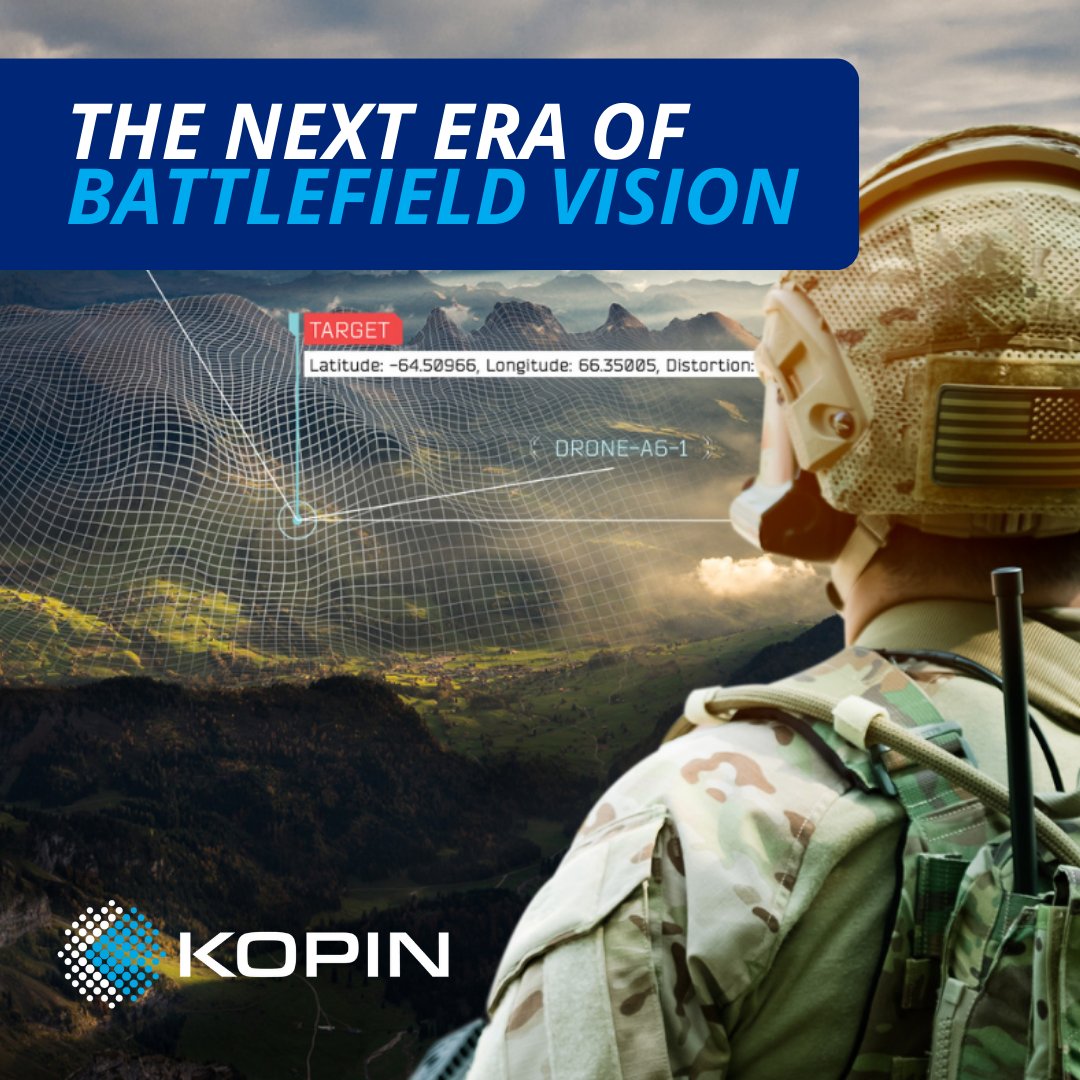 kopin's tweet image. The future of soldier readiness begins with MicroLED.
Kopin is scaling U.S. manufacturing to deliver sharper vision, safer performance & smarter awareness for warfighters.
The next era of battlefield vision is around the corner.
#KopinTech #MicroLED #DefenseTech