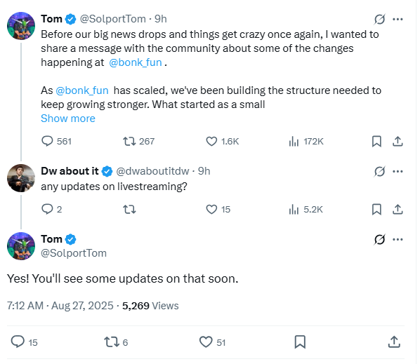 YpxLFM4koHT6EvsB1j7ABAAFdqnQpHiJoWzmEiFKick $KICK 深度调研。
1.本币归属BONK，但是定制了KICK结尾。此外，KICK直播平台的老板是<a href="/StakeEddie/">Eddie</a> ，该币DEV的地址EddieA2V7ZoAgo9afbcG75yuUM4L6M2qEcWygsMixdrb的前五个字母为Eddie，和老板名字完全重合。
2.Bonk的核心成员都在近期关注了<a href="/StakeEddie/">Eddie</a>