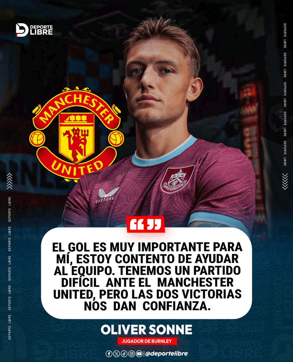 Oliver Sonne, jugador del Burnley, habló tras su gol y se refirió al próximo partido ante Manchester United por la Premier League.

#OliverSonne #Burnley #PremierLeague #ManchesterUnited #SelecciónPeruana #FútbolPeruano