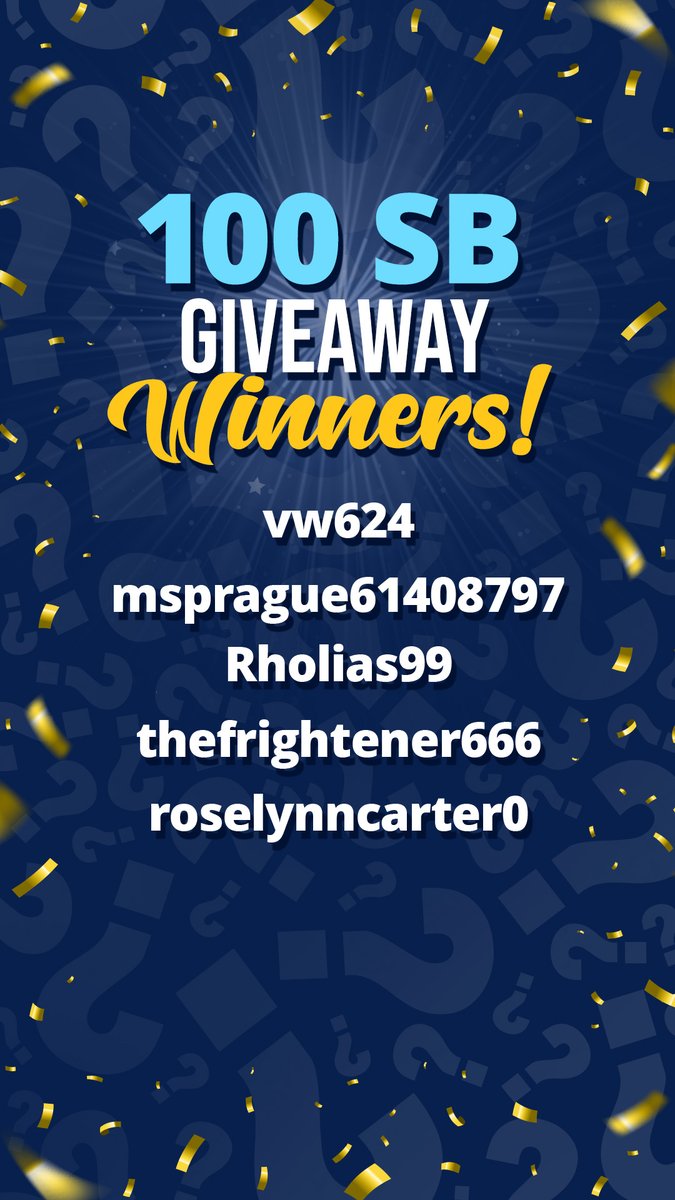 Congratulations to the winners of Tuesday's Daily Trivia Live 100 SB giveaway!

5 players from today's game were drawn - play Thursday's TV game to find out if you're one of them and get 3 Free Rejoins for playing...

Don't have the app? Get in the game at swagbucksdailytrivia.com