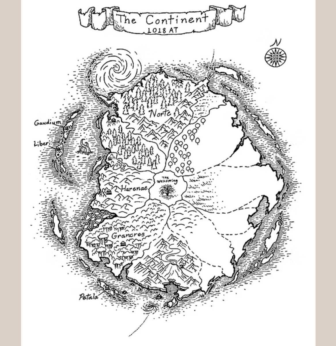 One of my hobby dreams is to have the chance to learn scrimshaw (sustainably), but even if it’s not on whale bone, I love to imitate the textures of historical illustrations ✍🏻  #OracleWIP map