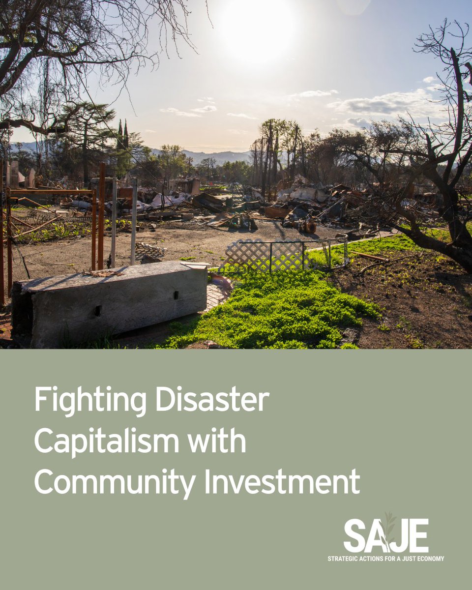 Following the Eaton Fire, Altadena is facing an impending land grab by predatory speculators. Now, strong policy interventions are needed to ensure the community remains at the forefront of fire recovery. 

Learn more over on the SAJE Blog: bit.ly/469HUnn