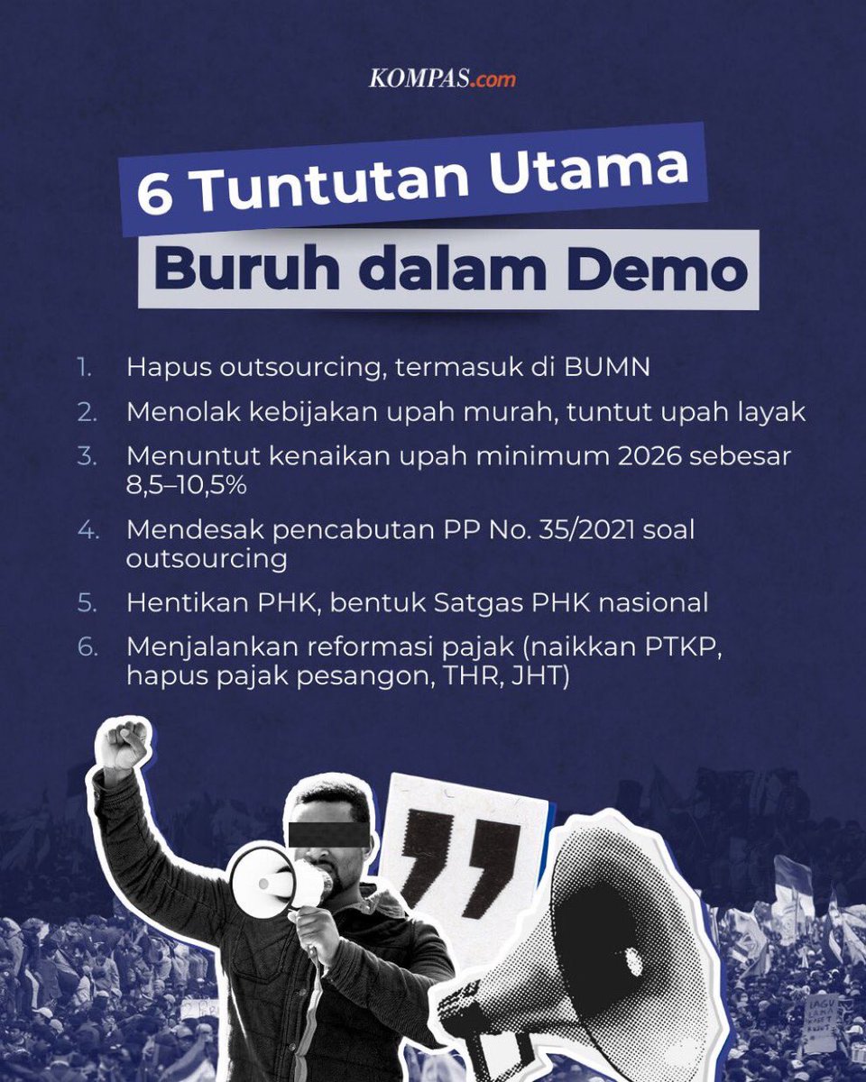 AWAS MACET 10.000 BURUH 
TURUN &amp; DEMO BESAR-BESARAN  HARI INI DI DPR..!!

"Buruh teriak 'tolak upah murah', tapi lupa: yang mahal itu skill, bukan demo. Investor butuh tenaga kerja, bukan tenaga sorak. Kalau tiap bulan ada aksi, jangan kaget kalau pabrik baru bukanya di luar