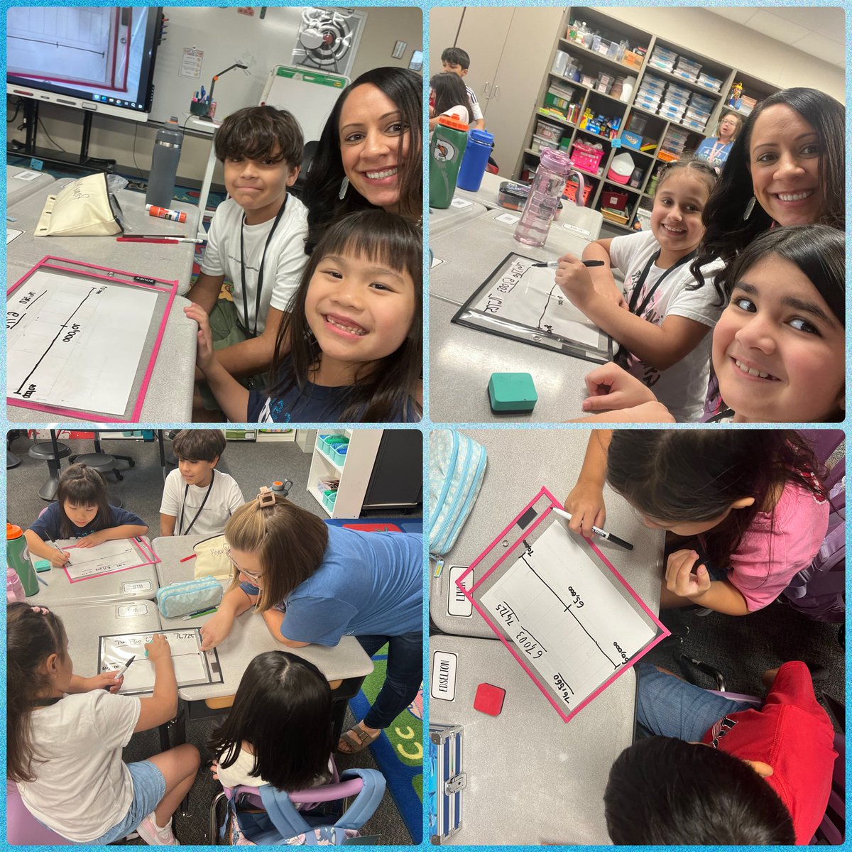 Mrs. Van Tine’s 3rd graders showed Dr. Prudhomme how to use number lines with benchmarks &amp; midpoints! Leveling up in 3.2A–C: ordering numbers to 100,000 using place value &amp; #Math skills. <a href="/DrAprudhomme/">Dr. Alexis Prudhomme</a> <a href="/AP_JennyBartels/">Jenny</a>