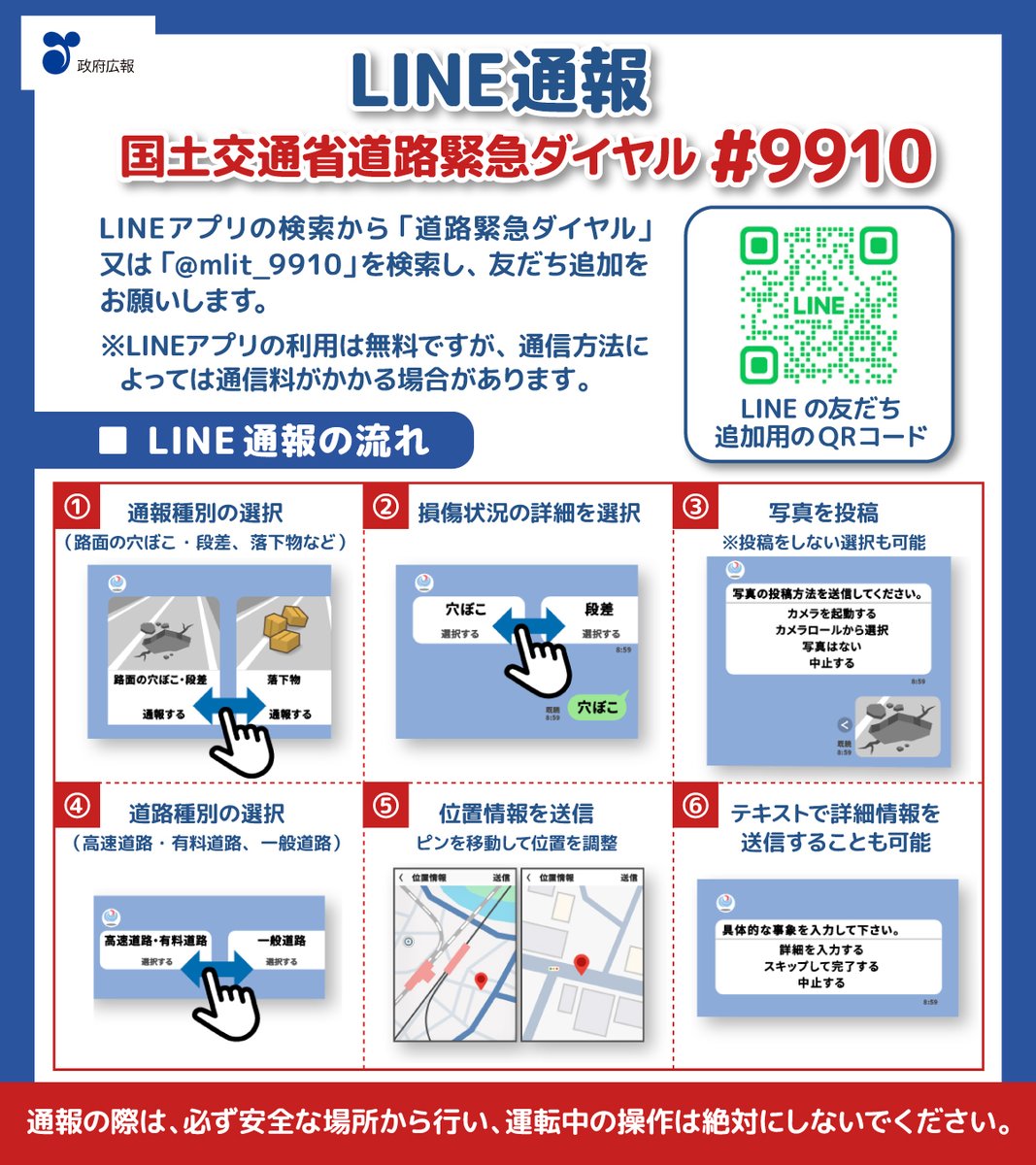 道を歩いているときや、車を運転しているとき、 道路に異状を見つけ