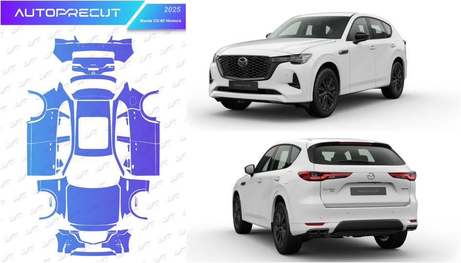 Isevenya's tweet image. New Vehicle Update!
Today's update: 2025 Mazda CX-60 Exterior has been added to the database.
Feel free to contact us at rachel@autocut-tech.com to get a free trial!
#ppf #AutoCut #AutoPrecut