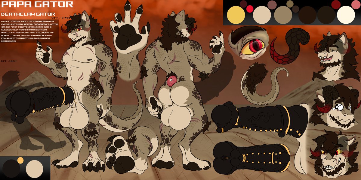 and the NSFW ref for <a href="/DeathclawGator/">The Deathclaw🔞+</a> ... might have enjoyed drawing it a lil too much. bois huge &gt;///&lt;