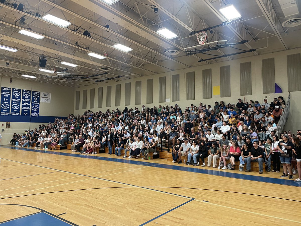 DirectoraMMR's tweet photo. What a great @LivelyFalcons Back to School Night as we kick off year 140! Our Falcon Family Pep Rally was a success thanks to our amazing teachers and students! @AustinISD @Secondary_AISD 🤍💙 https://t.co/iuM2PZw98p