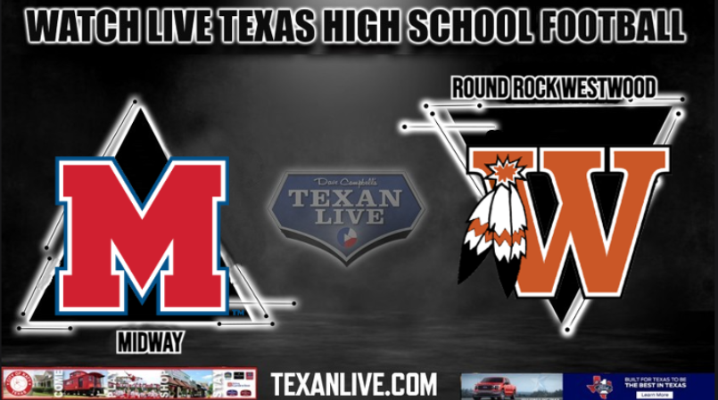Dave Campbell’s Texan Live--Texanlive.com (@texan_live_org) on Twitter photo 🚨 Game Week 🚨
🏈 Round Rock Westwood vs. Midway
📆 Thursday, August 28
⏰ @ 7p.
📺 bit.ly/4l99xBn
<a href="/MidwayFB/">Waco Midway Football</a> <a href="/westwoodsports1/">Westwood Athletics</a> <a href="/WWarriorNation/">Westwood High School</a> <a href="/WWHSWarrior/">Westwood Warriors Football</a> <a href="/CanonOlofson/">Canon Olofson</a> <a href="/coach_awood/">Anthony Wood</a> <a href="/CoachWard2/">Derek Ward, MCAA</a> <a href="/rolandogarzajr/">Rolando Garza Jr</a> <a href="/Chaunceyking08/">Chauncey king</a> <a href="/pope_landen/">Landen Pope</a> <a href="/hayden_wall/">Hayden Wall</a> <a href="/BradyPate5/">Brady Pate C/O 2028</a> 🚨 Game Week 🚨
🏈 Round Rock Westwood vs. Midway
📆 Thursday, August 28
⏰ @ 7p.
📺 bit.ly/4l99xBn
<a href="/MidwayFB/">Waco Midway Football</a> <a href="/westwoodsports1/">Westwood Athletics</a> <a href="/WWarriorNation/">Westwood High School</a> <a href="/WWHSWarrior/">Westwood Warriors Football</a> <a href="/CanonOlofson/">Canon Olofson</a> <a href="/coach_awood/">Anthony Wood</a> <a href="/CoachWard2/">Derek Ward, MCAA</a> <a href="/rolandogarzajr/">Rolando Garza Jr</a> <a href="/Chaunceyking08/">Chauncey king</a> <a href="/pope_landen/">Landen Pope</a> <a href="/hayden_wall/">Hayden Wall</a> <a href="/BradyPate5/">Brady Pate C/O 2028</a>
