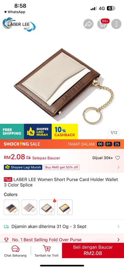 aarifiskandaar's tweet photo. Beg Laber Perempuan ni biasanya dijual RM10-RM15, tapi kat Shopee cuma Rm 2. Jimat dan berbaloi beli online.

🔗https://t.co/OzzlBrp1VH https://t.co/VO1vayvsGA