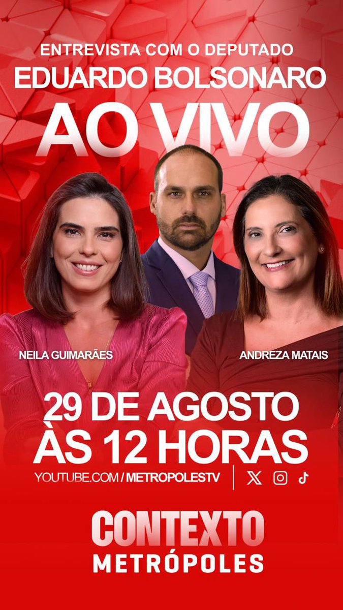 fabiowoficial's tweet image. Agradeço ao Portal @Metropoles pela gentileza de sempre. 
Vamos arrebentar na audiência,
Imperdível, Deputado @BolsonaroSP ao vivo  6f às 12:00.