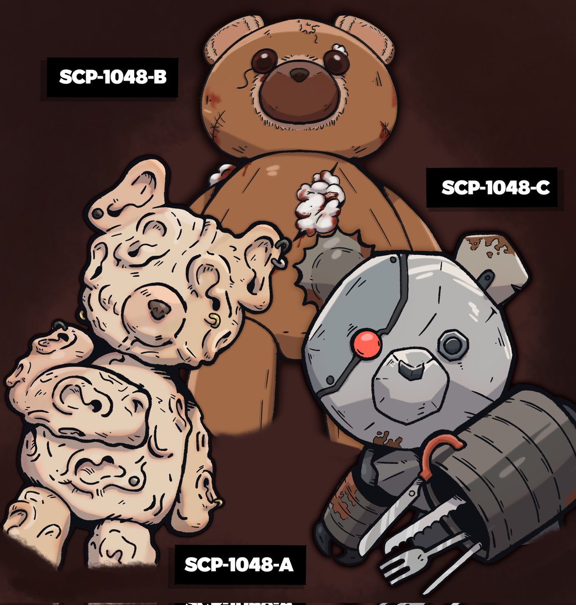 Beeymon_Trror's tweet image. Las creaciones del 1048, puro osito cariñosito. 

#SCP #SCPFoundation