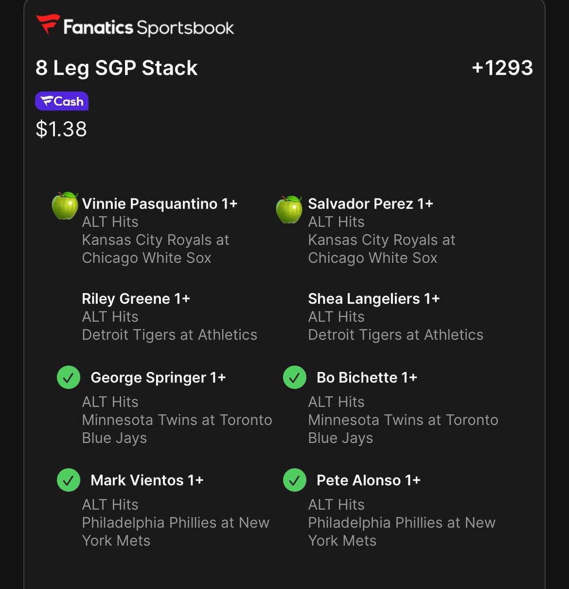 BrookieJ07's tweet image. Hits slip also moves to the last game 💪🏽🫡
Shea & Riley 🕯️🕯️