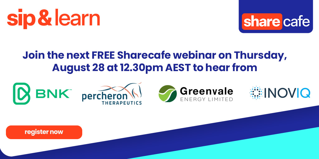 📣 Join us today! 
Sip &amp; Learn Webinar – Thu, 28 Aug @ 12:30pm AEST Hear from $BBC $PER $GRV $IIQ + live Q&amp;A with ASX-listed companies
📝 Register now: us02web.zoom.us/webinar/regist… 
#ASX #Investing #Webinar