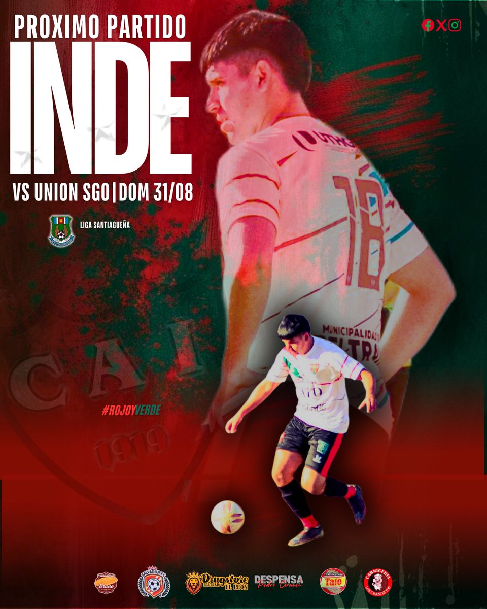 ⚽️➡️LSF: 8va fecha del Torneo Clausura 

PROGRAMACIÓN⤵️

🗓 DOMINGO 31

Union Sgo -Independiente de Beltrán 
 Cancha: CAUS
Horarios: 14HS: Reserva; 16HS: Primera división.

#RojoyVerde🔴🟢 #Futbol #SantiagodelEstero