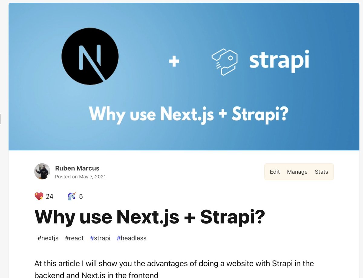 this article from 2021 had 8k views so far. 
71 likes and 8 comments.
dev.to/rubenmarcus/wh…