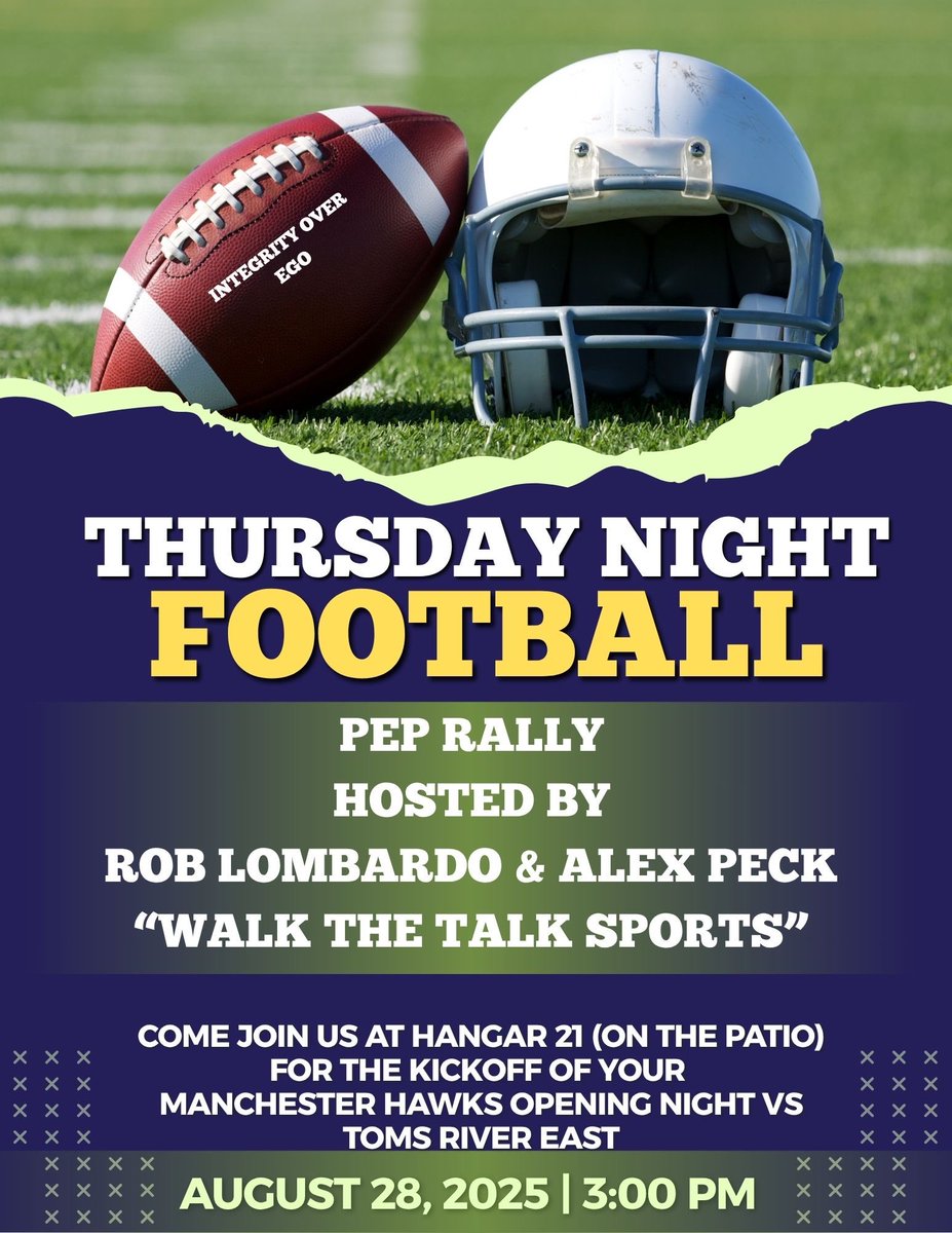 Coach Tommy Farrell (@coachtfarrell) on Twitter photo The <a href="/ManchesterTwpFB/">Manchester Twp. HS Football</a> Hawks open up their 2025 campaign with TRE at 5pm!
Go to Hangar 21 at 3pm for the WTT pregame show!
🦅 vs. 🏴☠️
📍 MTHS
⏰ 5pm
⛅️ 75
📺 fan.hudl.com/usa/nj/manches…
<a href="/MTHS_Sports/">Manchester Twp. H.S. Sports Updates</a> <a href="/MTSD_DPedroza/">Diane Pedroza</a> <a href="/JSSInsider/">Shore Sports Insider</a> <a href="/Bob_Badders/">Bob Badders</a> <a href="/JakeMatson/">Jake Matson</a> <a href="/Josephzedalis/">Joe Zedalis</a> <a href="/HSSportsNJ/">NJ.com HS Sports</a> The <a href="/ManchesterTwpFB/">Manchester Twp. HS Football</a> Hawks open up their 2025 campaign with TRE at 5pm!
Go to Hangar 21 at 3pm for the WTT pregame show!
🦅 vs. 🏴☠️
📍 MTHS
⏰ 5pm
⛅️ 75
📺 fan.hudl.com/usa/nj/manches…
<a href="/MTHS_Sports/">Manchester Twp. H.S. Sports Updates</a> <a href="/MTSD_DPedroza/">Diane Pedroza</a> <a href="/JSSInsider/">Shore Sports Insider</a> <a href="/Bob_Badders/">Bob Badders</a> <a href="/JakeMatson/">Jake Matson</a> <a href="/Josephzedalis/">Joe Zedalis</a> <a href="/HSSportsNJ/">NJ.com HS Sports</a>
