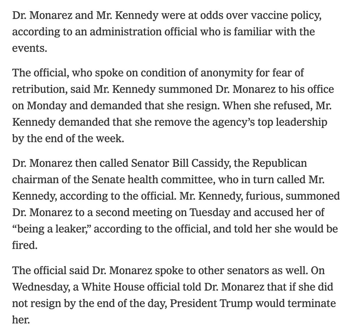 What a disaster. 

RFK is sowing chaos and endangering the health of Americans. 
nytimes.com/2025/08/27/hea…