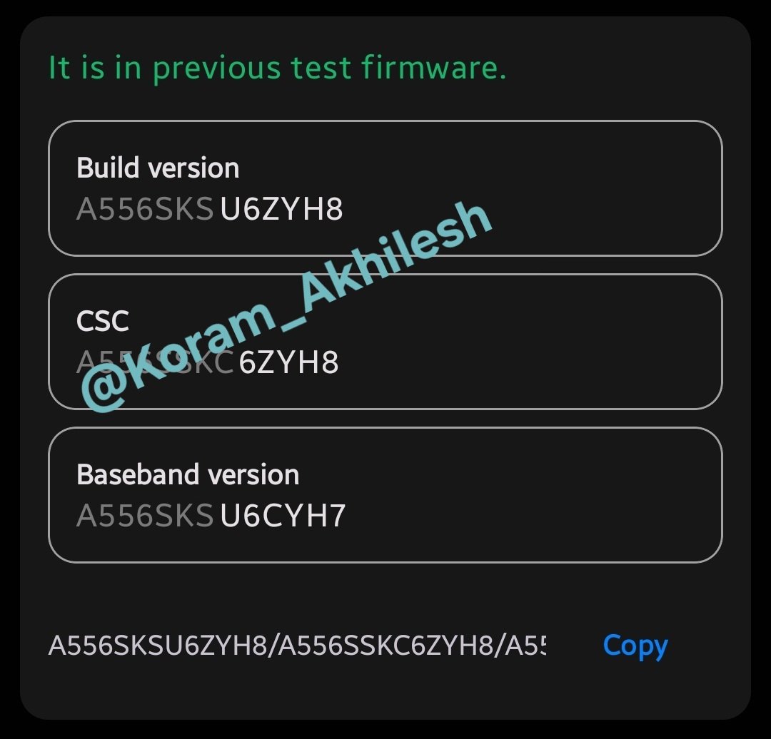Koram_Akhilesh's tweet image. Galaxy A55: OneUI8 beta build got updated on server ❗

Model: SM-A556S (SKC)
Region: Korea 🇰🇷

ZYH4 -&amp;gt; ZYH8

Build info:
A556SKSU6ZYH8/A556SSKC6ZYH8/A556SKSU6CYH7
#OneUI8 #OneUI8beta #GalaxyA55 #Samsung