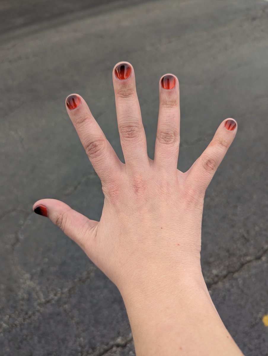 Got my nails done for AIOC &amp; Japan trip! :3

Love the normal black/orange ombre I do, but gotta say, the black/blue looks REALLY good too