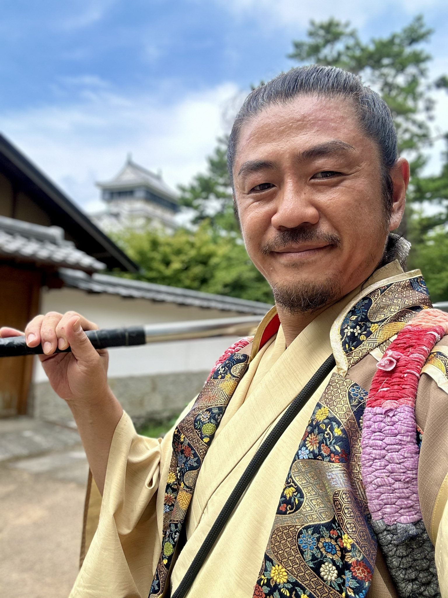のぼり旗　染め　武将　侍　　麻呂　公家　皇室　古布　宣伝　広告　看板　リメイク 小倉城武将隊【公式】 on X: 