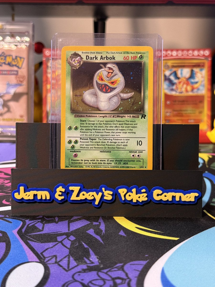 Yoooo! I am giving away this Team Rocket Dark Arbok! I got this in a PokePowerBox that I just posted but I already have one, so decided to give it away to one lucky winner!

I want to give back to the community! So to enter please just:
-Like the post 
-Follow 
-And retweet!!