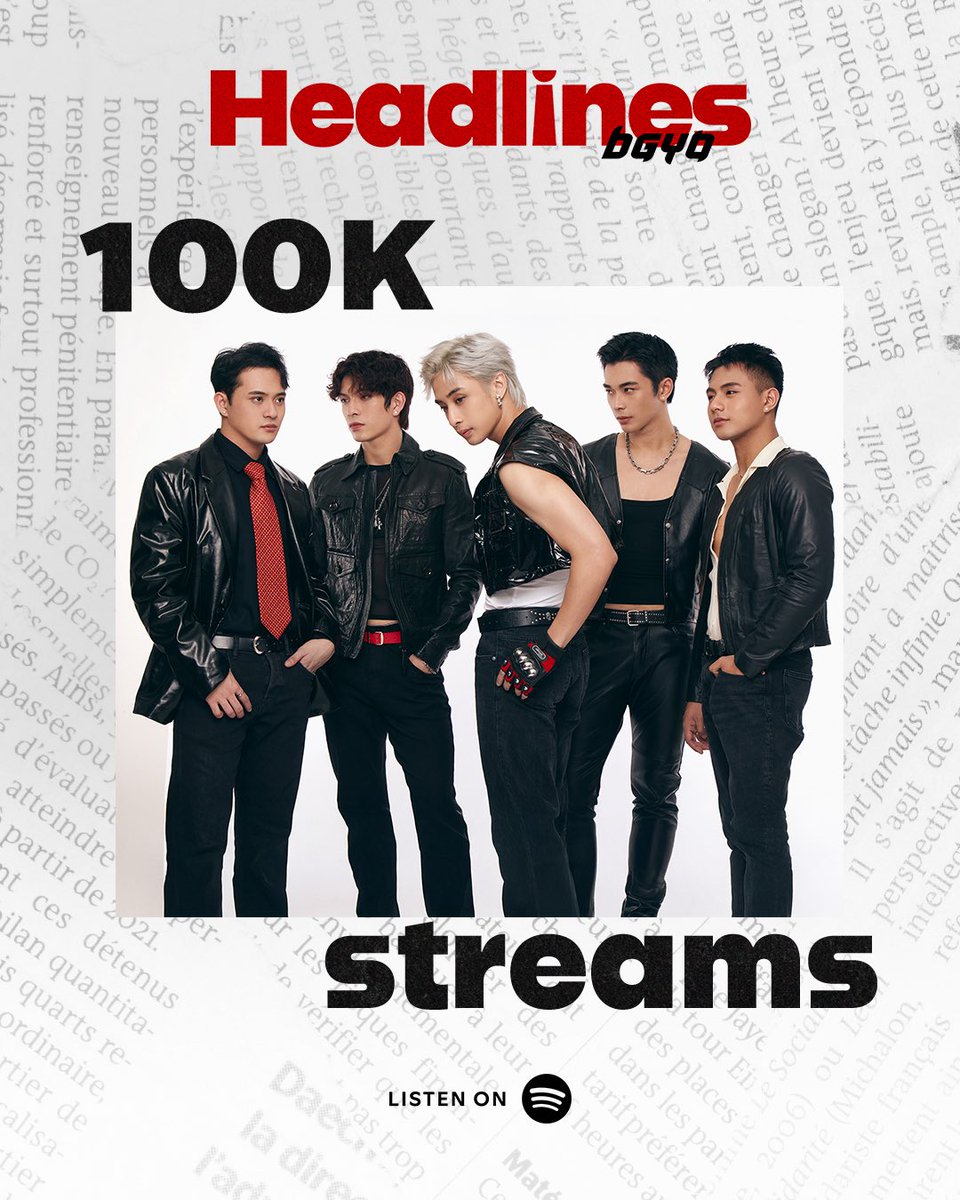 🚨BREAKING NEWS: ‘Headlines’ just crossed 100K streams on <a href="/Spotify/">Spotify</a> ! 💯🙌

Thank you for making this happen! 🌟

Keep streaming ‘Headlines’ on Spotify! 
🔗 orcd.co/bgyo_headlines…

#BGYO #BGYO_Headlines