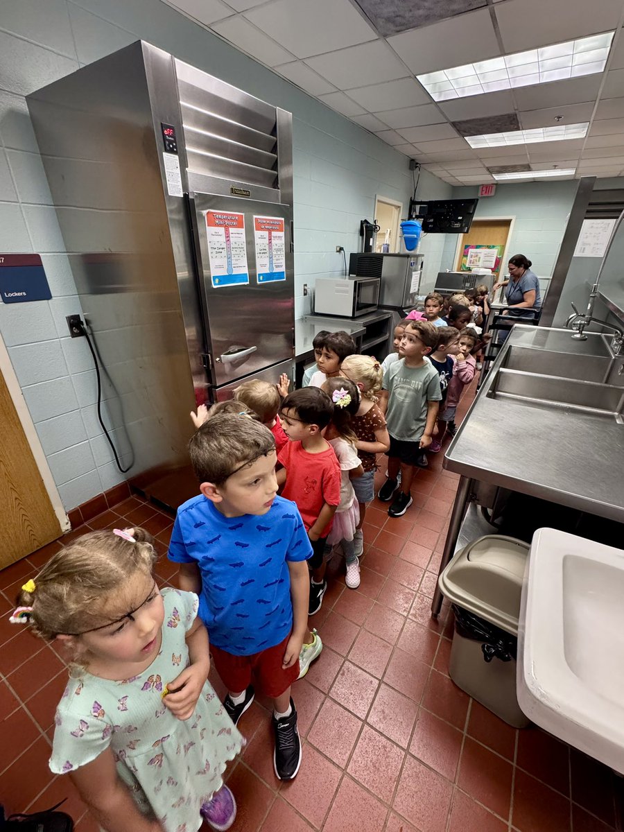 Kindergartners enjoyed their tour of the Cafeteria kitchen, hairnets included!