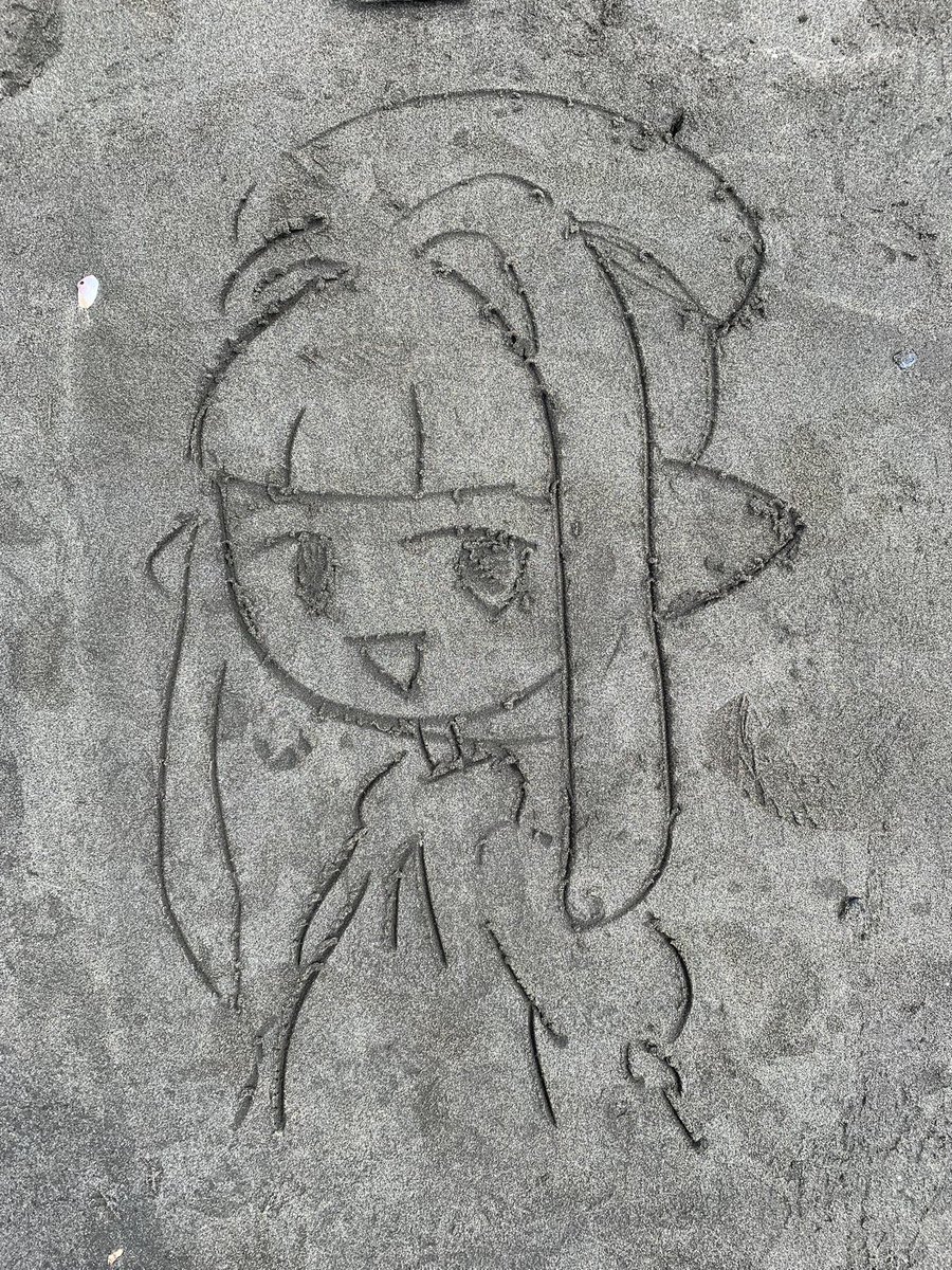 夏の浜辺のてっさくちゃん
手癖描き