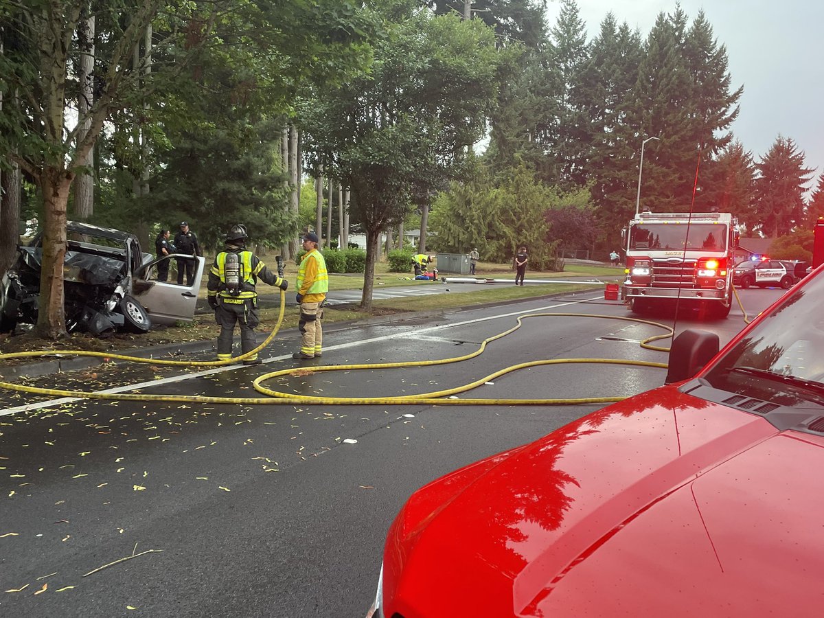 Traffic Advisory-Yelm Hwy and Ruddell currently shut down due to a Motor Vehicle Accident with Fire involvement.  Unknown how long road will be closed.  Lacey Police on scene investigating.  One patient being transported to hospital with minor injuries.