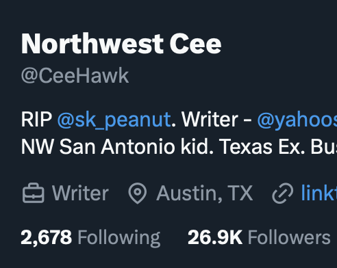 &gt;see tweet about rent going down 12%
&gt;assume it's Austin
&gt;check bio for location
&gt;it's Austin