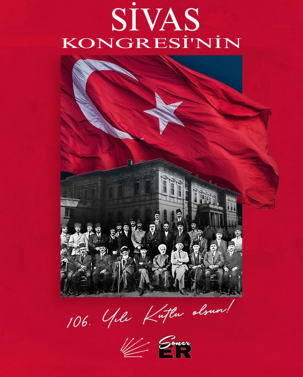 sonerer70's tweet photo. Sivas Kongresi,Türk Milletinin bağımsızlık yolunda tek yürek olduğunu tüm dünyaya ilan ettiği tarihi bir dönüm noktasıdır. “Manda ve himaye kabul olunamaz” kararıyla özgürlük irademiz perçinlenmiştir. Gazi M.K. ATATÜRK ve dava arkadaşlarını minnet, saygı anıyoruz.
#Sivaskongresi https://t.co/CtRJ5FG6u5