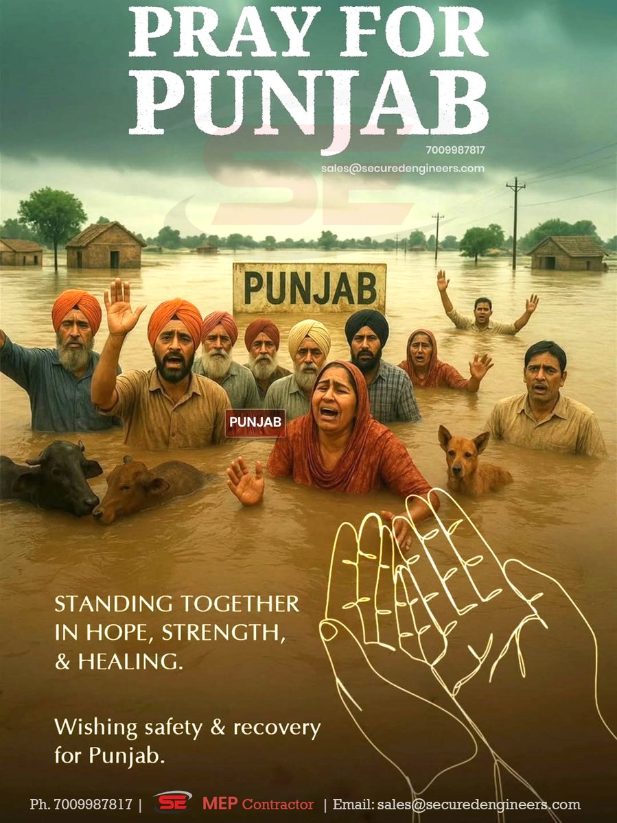 SecuredEnginee2's tweet image. 🙏 PRAY FOR PUNJAB

Homes are under water, lives disrupted, hopes shaken. 💔
But Punjab’s spirit is unbreakable. With prayers, unity, and support, recovery will come. 🌾✨
Let’s not just watch — let’s stand together for healing &amp;amp; hope.
#PrayForPunjab #PunjabFloods