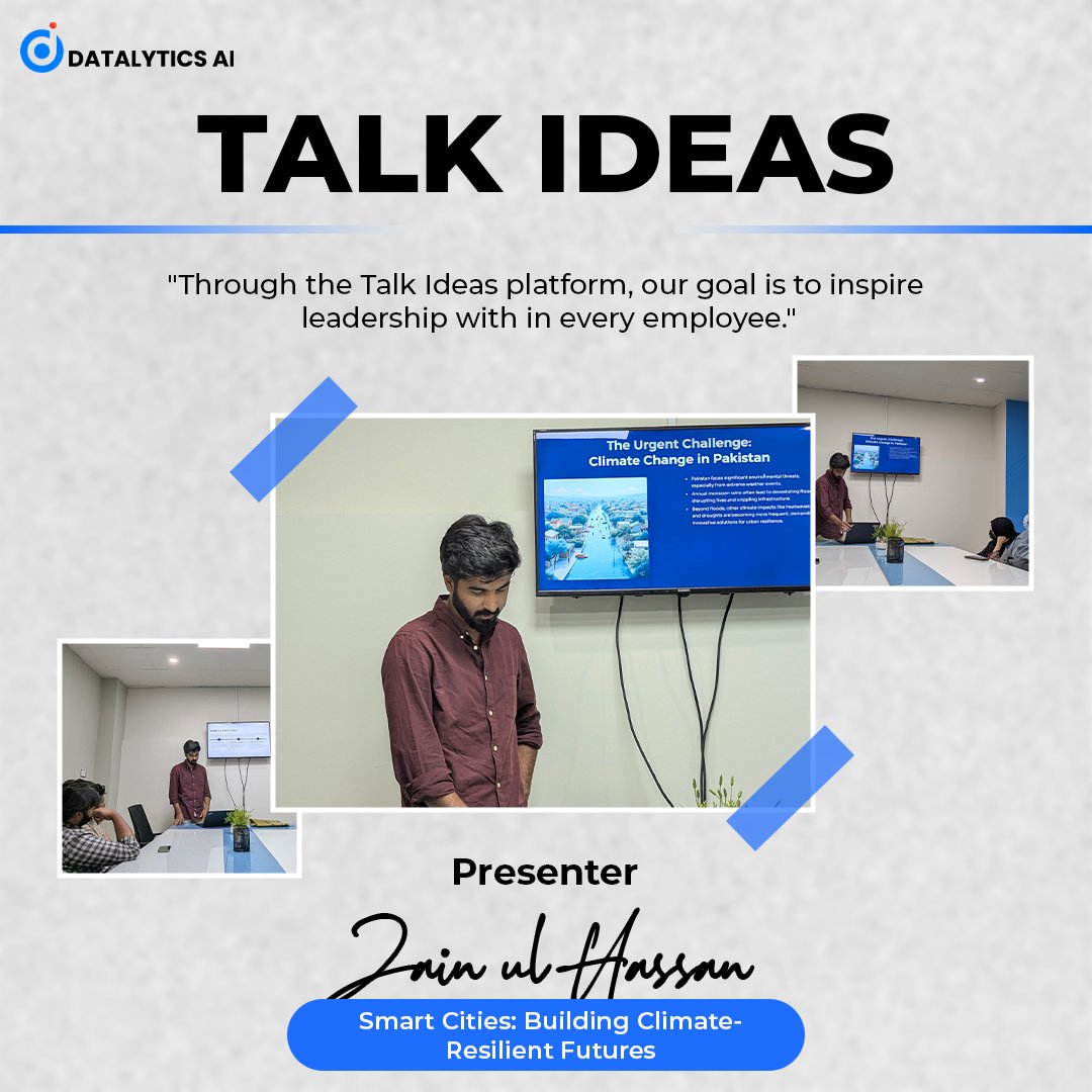 DatalyticsAi's tweet image. Talk Ideas by @zainhassan011💡
Smart cities aren’t just about tech—they’re about people 🌍💡
#SmartCities #ClimateResilience #DatalyticsAI #FutureOfLiving #Sustainability #GreenTech #UrbanInnovation
