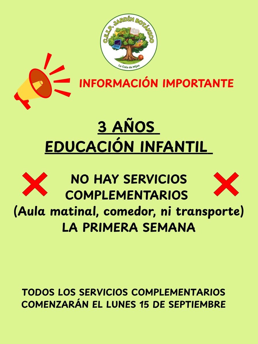 Información a las familias <a href="/CeipJardin/">Ceip Jardín Botánico</a>