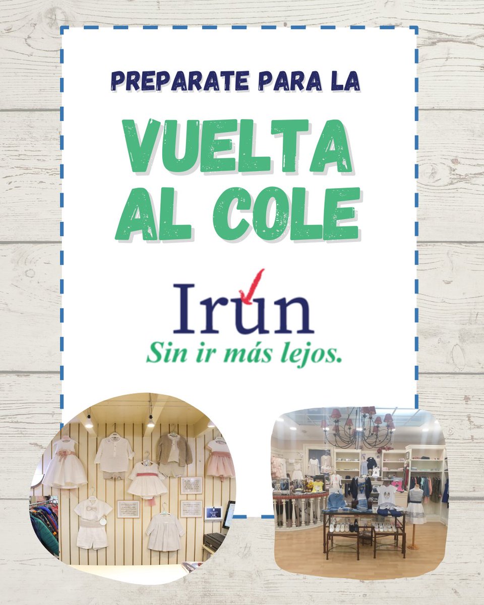 🎒📚 ¡La vuelta al cole ya está aquí!

En Irun tenemos todo lo que necesitas para que los peques empiecen el curso con ilusión: ropa, calzado, mochilas, material escolar… y lo mejor, de la mano de nuestros comercios.

💛 Apoya al pequeño comercio

✨ Irun, sin ir más lejos.
