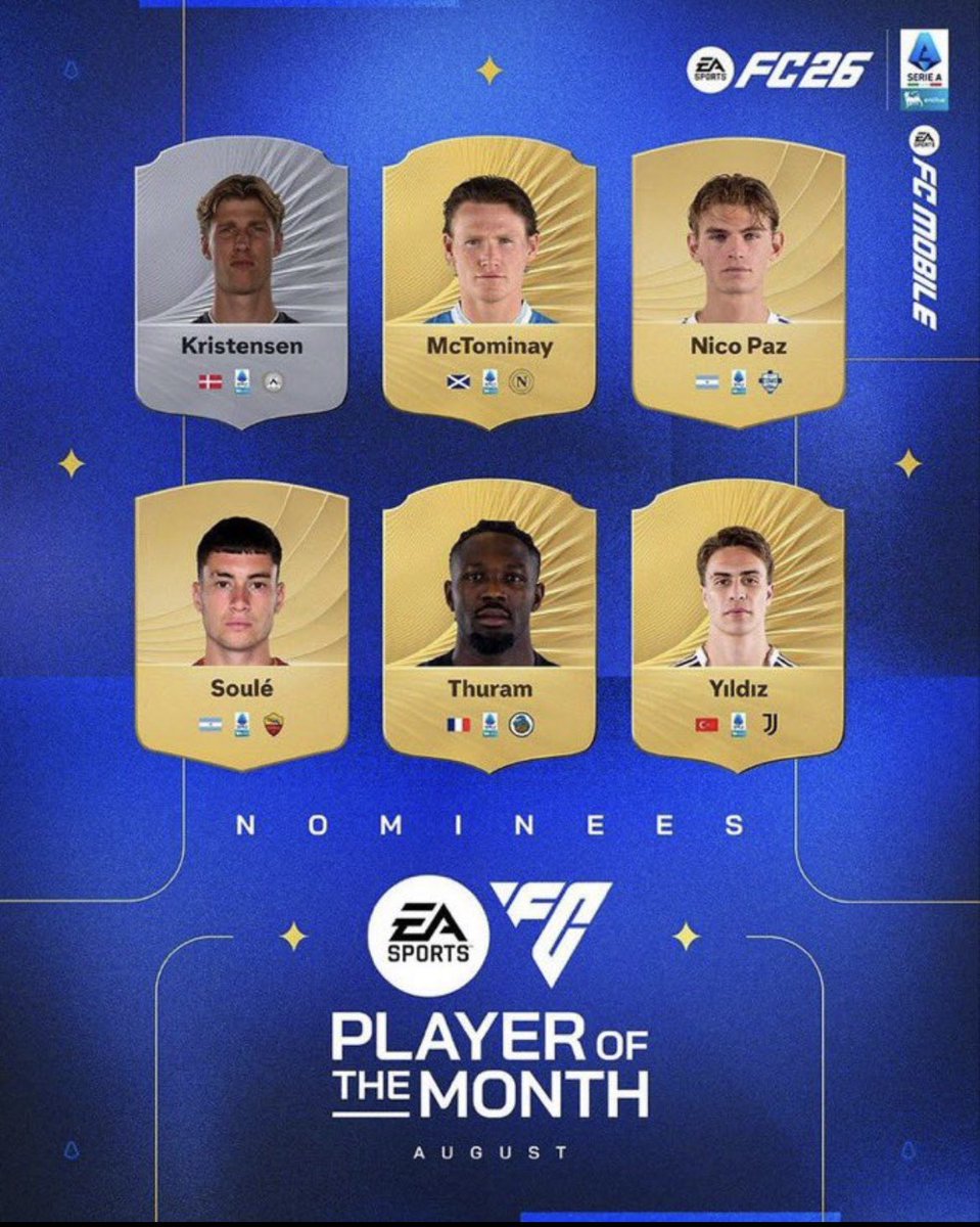 Kenan Yildiz est nominé au titre de joueurs du mois d’Aout ! ⭐️