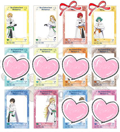 【交換譲渡】テイルズ テイオケ クリアカード
求)リッド、ファラ（セット希望）
出)クレス、ミント、*ジュード、*ミラ、定価+送料
*は交換優先 譲渡はシリーズ毎 当選すれば現地交換もOK！
お気軽にお声がけください
どうぞよろしくおねがいします(*- -)(*_ _)