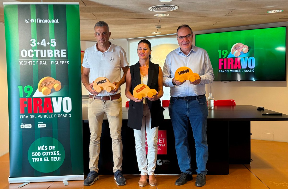 🚘 La 19a Fira del Vehicle d’Ocasió (FiraVO) de #Figueres exposarà més de 500 cotxes de 16 concessionaris en tres dies

📅 Del 3 al 5 d’octubre
📍 Al recinte firal
➡️ Vehicles elèctrics, híbrids, de combustió, de km 0, seminous i de gerència 

ℹ️ figueres.cat/actualitat/not…