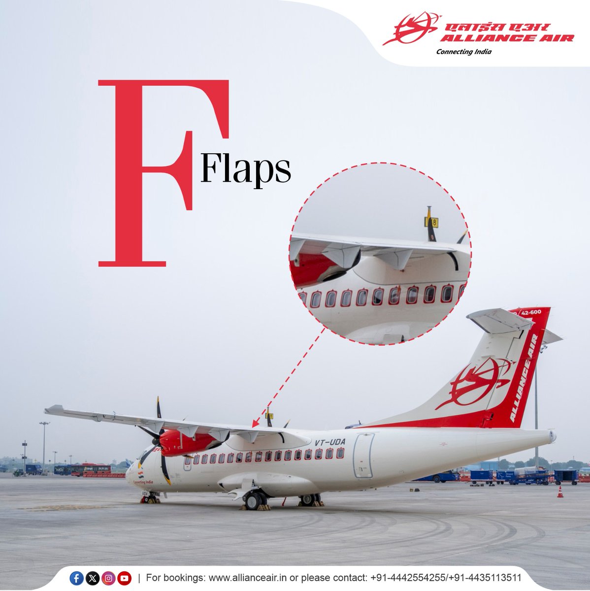 allianceair's tweet photo. Next up, F is for Flaps!
These are the hinged parts on the trailing edge of an aircraft's wings.
They extend during takeoff and landing to help the plane fly safely at lower speeds. Keep an eye out for them from your window seat on your next flight!
#AviationAZ #PlaneFacts https://t.co/7h4gfIEOjG