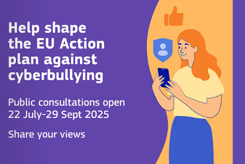 eTwinning_es's tweet photo. 🚨 El ciberacoso afecta a 1 de cada 6 adolescentes en la UE

📝La @EU_Commission lanza una consulta pública y convocatoria de datos para su Plan de Acción contra el Ciberacoso

🗓️ Participa antes del 29/09/25. ¡Tu voz cuenta!
🔗 https://t.co/W19SMjkqRM https://t.co/IfFeecKllM