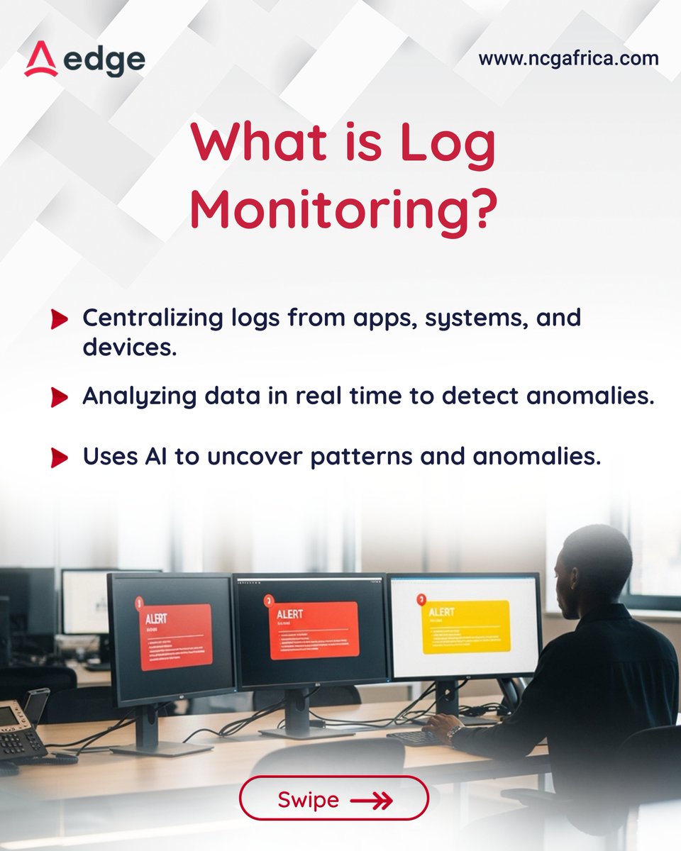 ncg_africa's tweet image. Behind every log lies valuable insight.
Edge Log Monitoring turns complex log data into actionable intelligence,detects threats early ,keeping operations seamless.
Click the link in bio to book a demo.
#LogMonitoring #EdgeByNathanClaire #DigitalTransformation #Observability